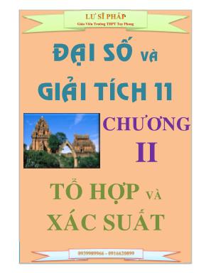 Đại số và Giải tích 11 - Chương II Tổ hợp và xác suất - Lư Sĩ Pháp